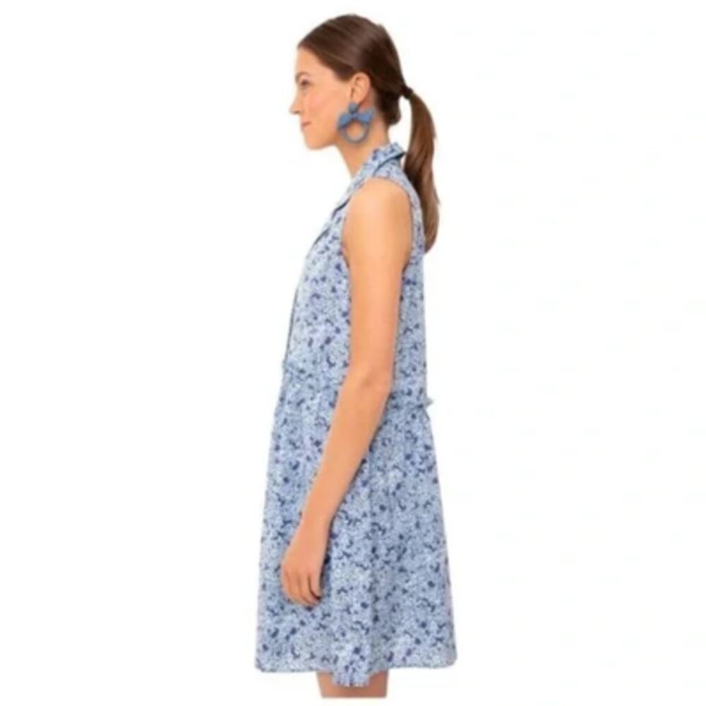 Tuckernuck Royal Shirt Dress Blue Hydrangea Size XS Sleeveless A-Line - Picture 3 of 6